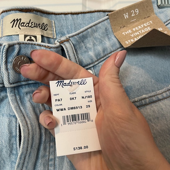 NWT Madewell The Perfect Vintage Straight Jean Size 29 - Picture 7 of 16